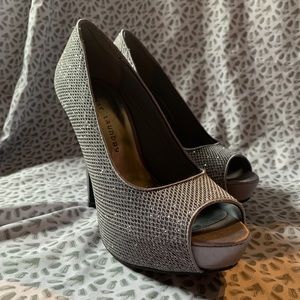 Chinese Laundry Grey Peeptoe Heels